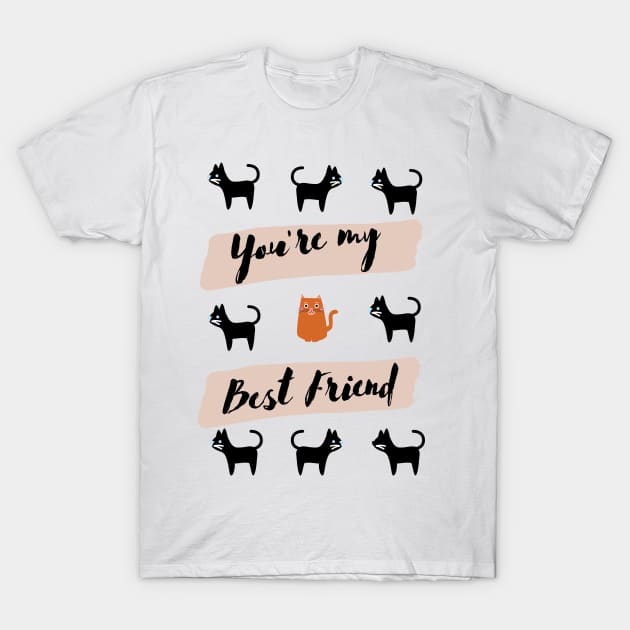 Best friend Cat T-Shirt by KM Design